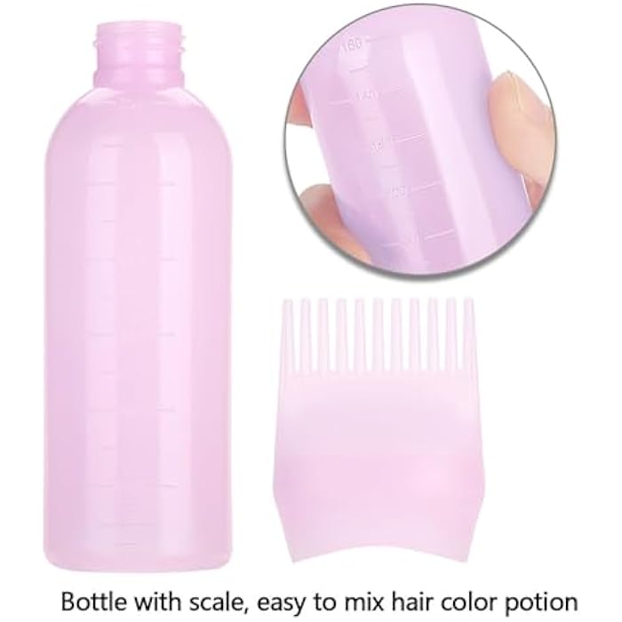 POCREATION Root Comb Applicator Bottle, 3 Colors Hair Dyeing Bottle Brush Shampoo Hair Color Oil Comb Applicator Tool Dye and scalp treament Tool() - Image 4
